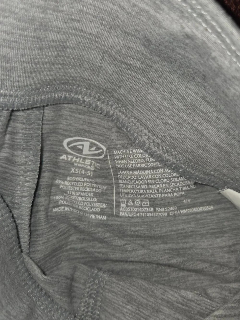 Athletic Works Heather Grey Active Jogger Pants Tech Stretch Super Soft 4-5
